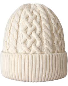 Customized Winter Knit Beanie Hat Ivory <b>Cable</b> Knit Ribbed Cuff Warm Soft Acrylic Wool Blend Unisex Custom Manufacturer Wholesale - Product Image 1