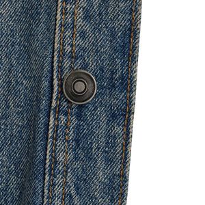 Veste en jean pour homme Blue Sand Veste délavée surdimensionnée avec bouton avant au look vintage et coupe décontractée de rue - Product Image 3