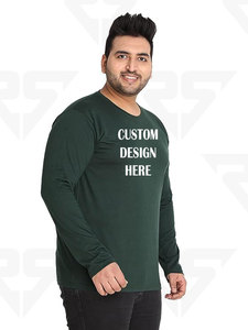 T-shirts surdimensionnés à manches longues et à col rond en usine Chemise personnalisée Big Tall Men T-Shirt 100% Cotton T-shirt 2023 OEM - Product Image 6