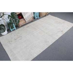 พรมวินเทจขนาดใหญ่ 4.7x8.9 ฟุต พรมตุรกี สีเบจน้ำตาล พรมขนสัตว์แท้ - Product Image 4