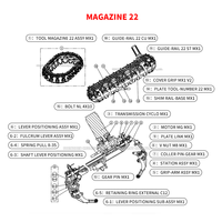 Ensemble de préhension d'outils Brother M140-22T 22, pour perceuse-taraudeuse Brother M140-22T ATC, pièces de rechange