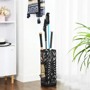 Black Hotel <b>Indoor</b> <b>Umbrella</b> <b>Stand</b> with <b>Umbrella</b> Storage Rack and Powder Coated Royal Shade Perfect for Home Decoration - Product Image 5