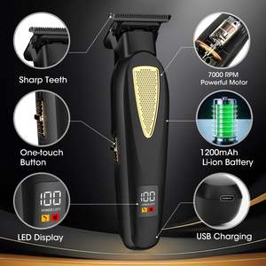 Tondeuse à barbe professionnelle 7500 tr/min avec écran LCD pour homme, rasoir électrique, kit de coupe de cheveux, tondeuse à lame en T à écartement zéro - Product Image 5