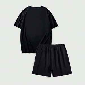 <b>Men</b> Casual <b>Shorts</b> <b>Set</b> 100% Cotton <b>Short</b> Sleeve <b>T</b> <b>Shirt</b> <b>And</b> <b>Shorts</b> Summer Tracksuit Two Piece Outfit For Outdoor <b>And</b> Indoor Use - Product Image 2