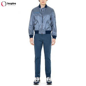 เสื้อแจ็กเก็ตบอมเบอร์สำหรับผู้ชายเสื้อแจ็คเก็ตเบสบอลผ้าซาติน - Product Image 4
