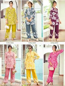 Dhwaja ชุดเสื้อผ้าเรยอนแห้งเร็วพิมพ์ลายดอกไม้ผ้าเรยอนน้ำหนักเบาสำหรับผู้หญิงลำลอง/งานปาร์ตี้ใช้ได้ทุกฤดูกาล - Product Image 6