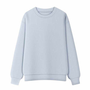 Alta calidad moda personalizable algodón Casual de gran tamaño grueso algodón liso cuello redondo pulóver sudadera de mujer - Product Image 1