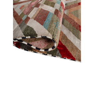 Freedom Manchaha <b>Red</b> Orange Hand Knotted Wool Bamboo <b>Silk</b> Large Area Rugs Geometric Rectangle Design for Home Hallway for - Product Image 2