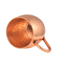 Mug en Cuivre Pur à 100% Écologique Fait Main Design Élégant Vaisselle Métallique de Haute Qualité avec Paille pour la Maison, le Bureau et l'École