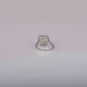 Bague de fiançailles en or massif 18KT classique cultivée en laboratoire jaune avec coussinet Halo Setting 5.0-5.5 Carat IGI Certified Lab Created - Product Image 3