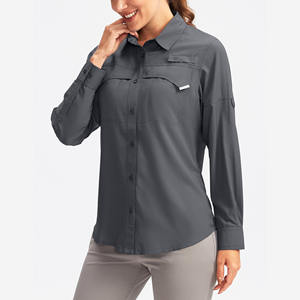 Deporte 100% Material de poliéster Envío Camisa Ropa de pesca al aire libre Correr Mujeres Protección solar Camisa de pesca para la venta - Product Image 3