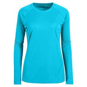 Sport à manches longues t-shirt femmes vêtements de sport fitness hauts femme grande taille chemises polyester Spandex vêtements de sport yoga haut - Product Image 1
