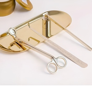 Juego de cuidado de velas personalizado moderno, bajo MOQ, cortador de mecha de vela de acero inoxidable pulido, cortador de velas y cucharón - Product Image 1