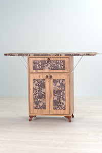 Planche à repasser pliante/armoire à repasser – Cadre en pin, motif floral marron - Product Image 2