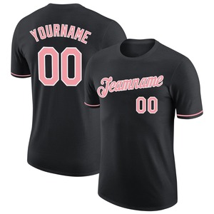 Wholesale Direct <b>shirts</b> Engro Sportswear industry t-<b>shirts</b> Custom Black Medium <b>Pink</b>-White Performance T-<b>Shirt</b> - Product Image 1
