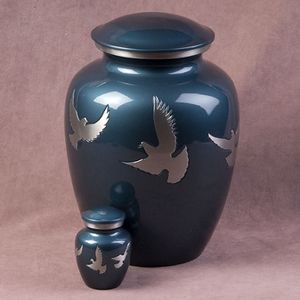 Urnas de cremación de aluminio con diseño de mariposa para cenizas humanas, urnas conmemorativas de entierro de Color verde, urnas de cremación para adultos - Product Image 2