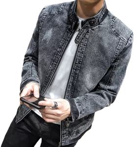 High Quality Custom Logo Fashionable Men's <b>Jean</b> Denim Jackets Streetwear Vintage Washed Denim <b>Jean</b> Jacket for Men Zipper <b>up</b> - Product Image 5