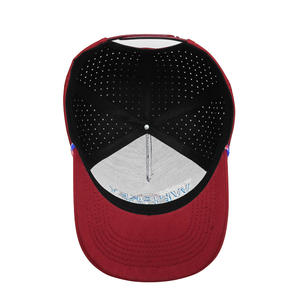 Sombreros de camionero de color granate personalizados de tela OEM agujeros cortados con láser logotipo 3D bordado personalizado, gorras de camionero para hombre gorra de golf - Product Image 6