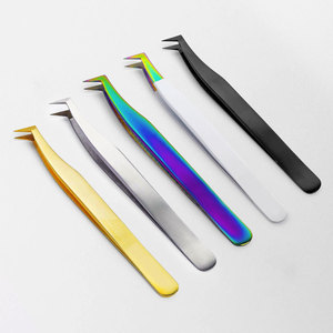 Pince à épiler professionnelle en acier inoxydable de haute qualité, personnalisable avec logo, outil d'extension de cils, antistatique et durable - Product Image 5