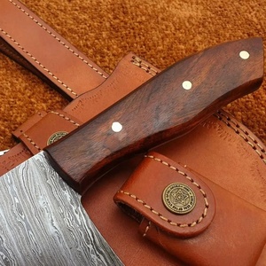 Couteau de chef JEXMOO en acier Damas fait main, multifonctionnel, à motif torsadé, avec étui en cuir pour une utilisation en cuisine - Product Image 5