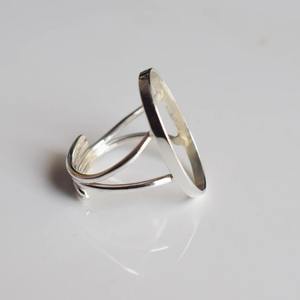 แหวนเงินแท้ 925 แบบเปิดด้านหลัง สำหรับใส่พลอยทรงสามเหลี่ยม ขนาด 4x6 มม. x 20x30 มม. สำหรับงาน DIY อุปกรณ์ทำเครื่องประดับ - Product Image 5