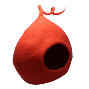 Handmade 100% Merino Wool <b>Cat</b> Cave Pet Bed Small Animal Patterned Comfortable Sleep Space 100% Natural Wool Warm Cozy Haven - Product Image 4