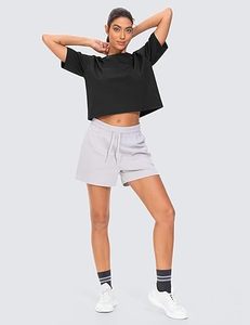 Femmes noir solide motif athlétique course haut court été décontracté Yoga à manches courtes col rond t-shirt avec Logo avant - Product Image 1