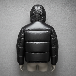 Veste matelassée en toile imperméable et coupe-vent pour homme, design de mode personnalisé, vêtements d'hiver, de haute qualité, fermeture éclair, capuche, devant haut - Product Image 2