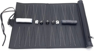 Foldable Eco-Friendly <b>Backgammon</b> Game Set with Leather <b>Board</b> and Checker Pieces for Family Game Playing - Product Image 6