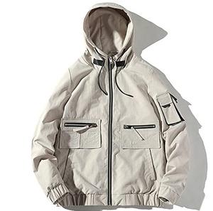 Veste coupe-vent légère sur mesure couleur jaune décontracté unisexe formation vêtements d'extérieur sport Hip Hop surdimensionné vestes amples - Product Image 4