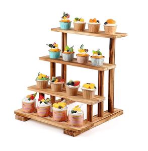 Support de service de gâteau en bois de conception moderne support de gâteau de décoration de mariage de forme personnalisée décorative de partie au prix bon marché. - Product Image 1