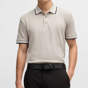 เสื้อโปโลผ้าฝ้ายออร์แกนิกสำหรับผู้ชายเสื้อโปโลผ้าฝ้าย100% ขนาดใหญ่พิเศษแบบกำหนดเองได้หลายสี100% - Product Image 1