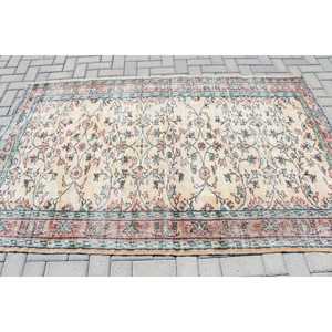 Tapis de 4,6 x 7 pieds, tapis turc vintage, tapis à carreaux rouge et vert - Product Image 3