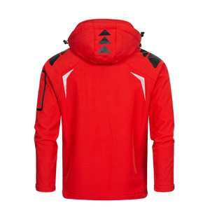 Veste de plein air softshell personnalisée à fermeture éclair en polyester de haute qualité pour hommes veste à capuche imperméable à la demande avec logo personnalisé - Product Image 3