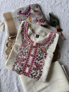 Lancement de la nouvelle collection RADHE EXPORTS, Kurti Pent en soie romaine moderne de qualité supérieure, séchage rapide, pour les fêtes, les mariages, toutes saisons, vêtements de fête, lourd Chandari - Product Image 6