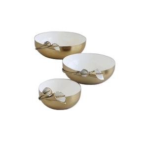 Cuencos de latón con acabado esmaltado de estilo moderno, contenedor de fruta de nuevo diseño, cuenco de latón para servir comida y fruta profunda para Hotel en casa - Product Image 5