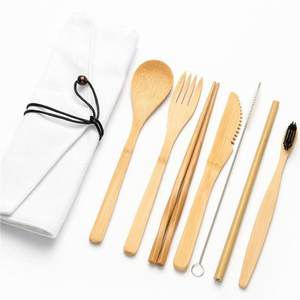 Juego de cubiertos de bambú natural ecológico/juego de cubiertos de bambú de viaje cuchara de bambú con el precio más barato para su elección en Vietnam - Product Image 6