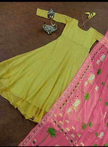ชุดเดรส anarkali สำหรับผู้หญิงอินเดียชุดแนวพื้นเมือง - Product Image 3