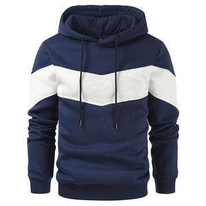 Sudadera informal de invierno para hombre, jersey de manga larga con bloque de color, Sudadera con capucha de lana con bolsillo frontal, ropa de calle cálida suave de algodón 100% - Product Image 4