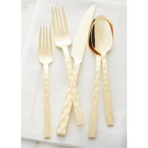 Juego de cubiertos dorados con mango de diseño simple de latón dorado brillante hecho a mano de acero inoxidable más vendido - Product Image 5