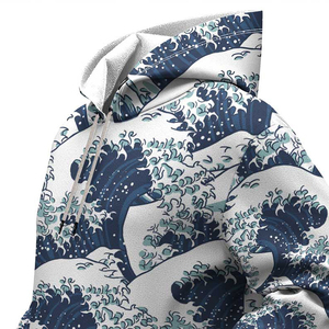 Sudaderas con capucha de lana para hombre de algodón 100% del fabricante, diseño de cuello sólido por sublimación, estampado teñido anudado liso muy demandado - Product Image 5