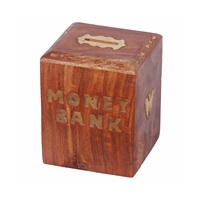 Tirelire en bois tirelire artisanale coffre d'épargne bois naturel écologique tirelire cadeau pour enfants et adultes