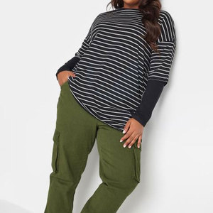 เสื้อยืดทรงสลิมฟิตสำหรับผู้หญิงดีไซน์ใหม่เสื้อผ้าลำลองตัวยาวสำหรับผู้ใหญ่พิมพ์ลายสีพื้นสำหรับฤดูร้อน - Product Image 3