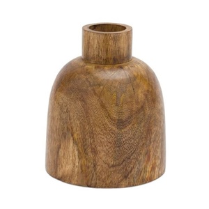 Juego de 3 floreros de madera de mango de diferentes tamaños para el hogar, cocina, oficina, decoración interior, precio de fábrica, tema de vacaciones de Navidad - Product Image 2