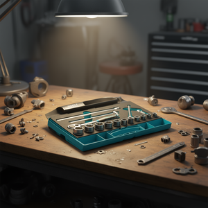 Hazet 16-Piece Set of 3/8'' <b>12</b>-<b>Point</b> Square <b>Socket</b> with Traction Profile and Knurling - Product Image 3