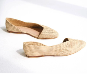 รองเท้าโลฟเฟอร์แบบโมโรคาโนทำมือทำจากผ้าลายราฟเฟอร์ธรรมชาติ - Product Image 2
