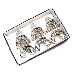 Plateaux d'empreintes dentaires Porte-dents supérieur et inférieur Seaux d'empreintes dentaires en acier inoxydable Plateau d'empreintes dentaires pour dentisterie - Product Image 5