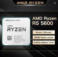 Processeur de bureau AMD Ryzen 5 5600 6 cœurs 12 threads débloqué, socket AM4, 12 nm, avec refroidisseur Wraith Stealth, nouveaux processeurs