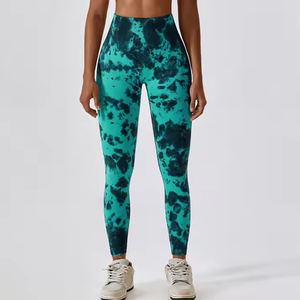 Leggings de Yoga de Cintura Alta para Mujer, con Estampado Tie Dye, Cintura Elástica, Estiramiento en Cuatro Direcciones, Pantalones Deportivos - Product Image 6