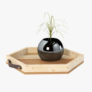 Plateau de service rectangulaire moderne et écologique en bois de manguier pour décorations de Noël et besoins de service festifs - Product Image 5